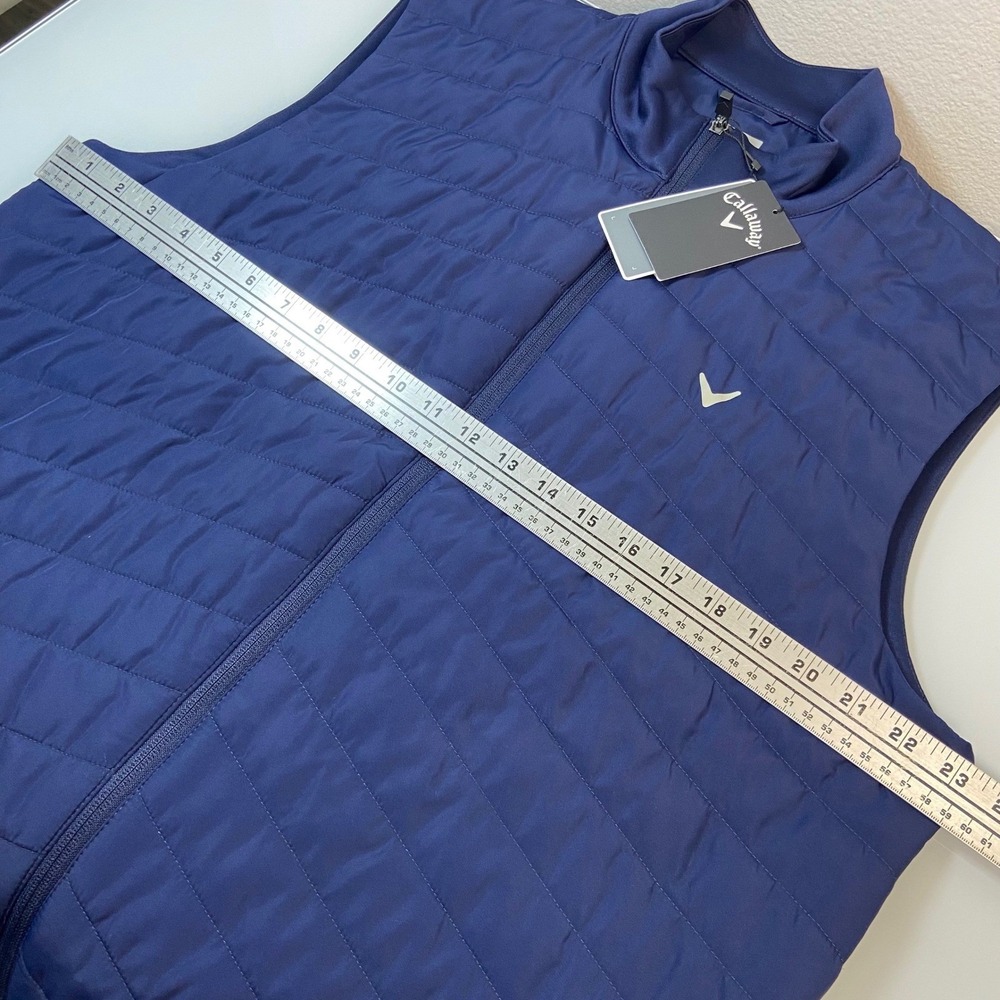 Callaway Mens Large Navy Blue Quilted Puffer Golf Vest New Sun Protection - Picture 3 of 7